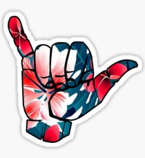 Shaka Hawaiian Flowers Sticker