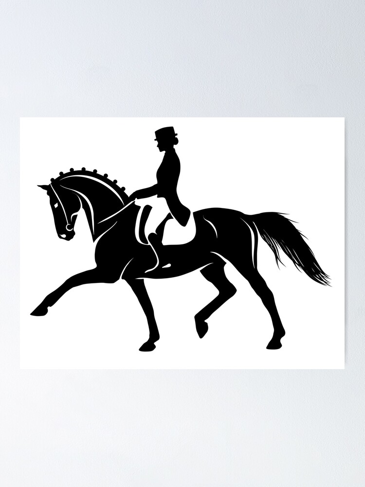 Poster A la tête d'un cheval sur un fond noir 