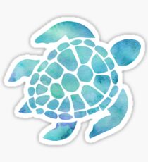 Sea Turtle Watercolor Blue Sticker