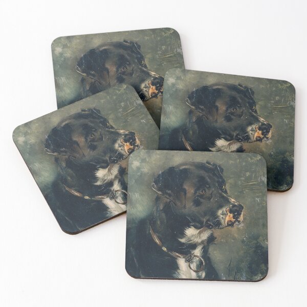 Item preview, Head of a Butcher's Dog Dog's Head Anton Romako ,portrait, animal painting ,Kopf eines Fleischerhundes Hundekopf ,Head of a butcher's  black dog designed and sold by TeeARTHY.