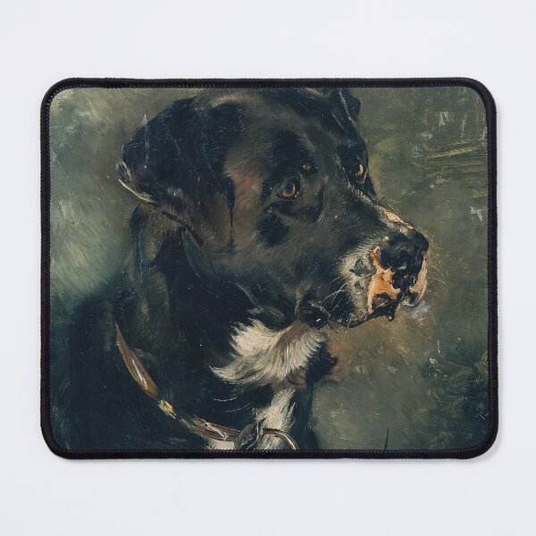 Item preview, Head of a Butcher's Dog Dog's Head Anton Romako ,portrait, animal painting ,Kopf eines Fleischerhundes Hundekopf ,Head of a butcher's  black dog designed and sold by TeeARTHY.