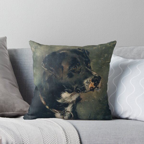 Item preview, Head of a Butcher's Dog Dog's Head Anton Romako ,portrait, animal painting ,Kopf eines Fleischerhundes Hundekopf ,Head of a butcher's  black dog designed and sold by TeeARTHY.