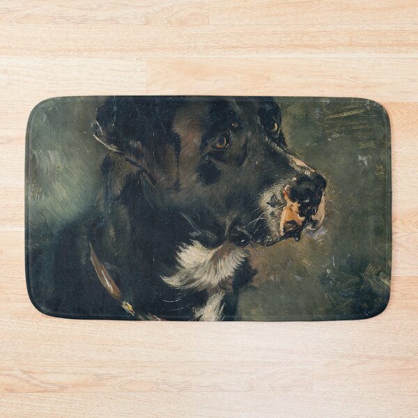 Item preview, Head of a Butcher's Dog Dog's Head Anton Romako ,portrait, animal painting ,Kopf eines Fleischerhundes Hundekopf ,Head of a butcher's  black dog designed and sold by TeeARTHY.