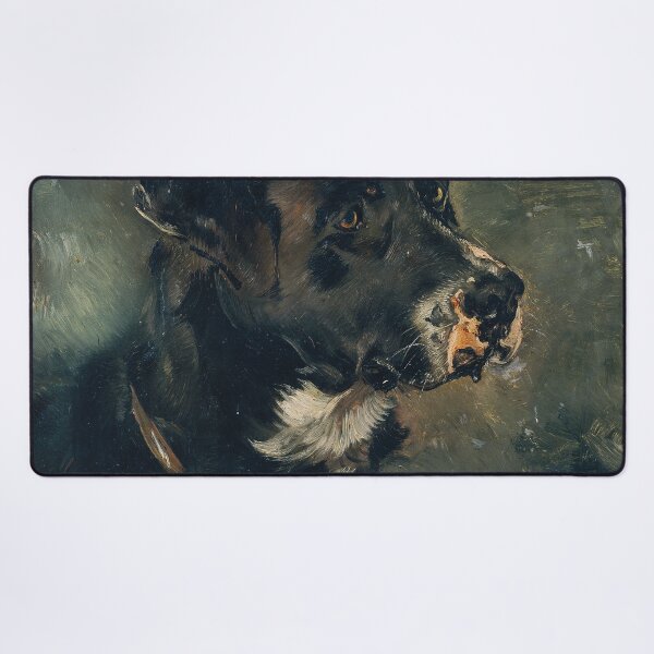 Item preview, Head of a Butcher's Dog Dog's Head Anton Romako ,portrait, animal painting ,Kopf eines Fleischerhundes Hundekopf ,Head of a butcher's  black dog designed and sold by TeeARTHY.