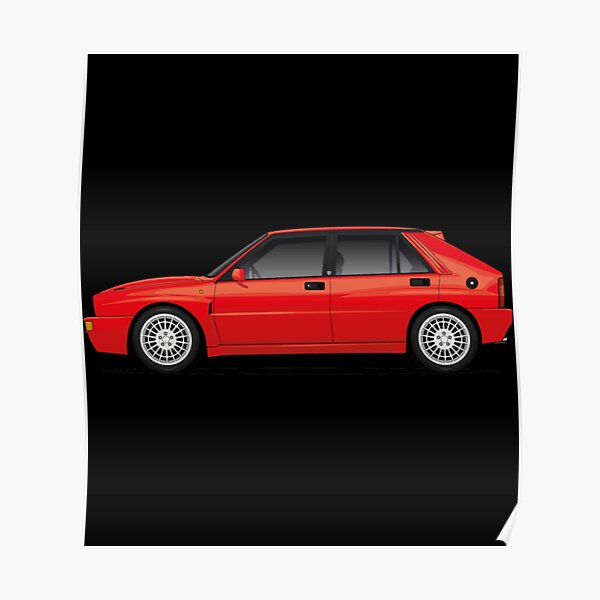Schwarz Lancia Delta PKW 5180 Kunstdruck Poster A4 A3 A2 A1