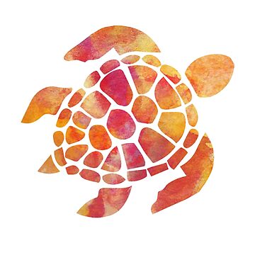 Artwork thumbnail, Sea Turtle Watercolor Red by livpaigedesigns