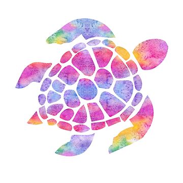 Artwork thumbnail, Sea Turtle Watercolor Rainbow by livpaigedesigns