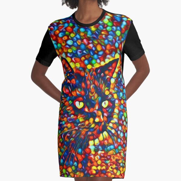 Cat Graphic T-Shirt Dress