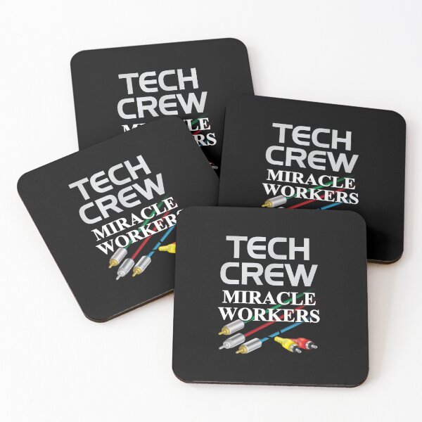 Item preview, 'Tech Crew Miracle Workers' (Black) designed and sold by The Button Gal.