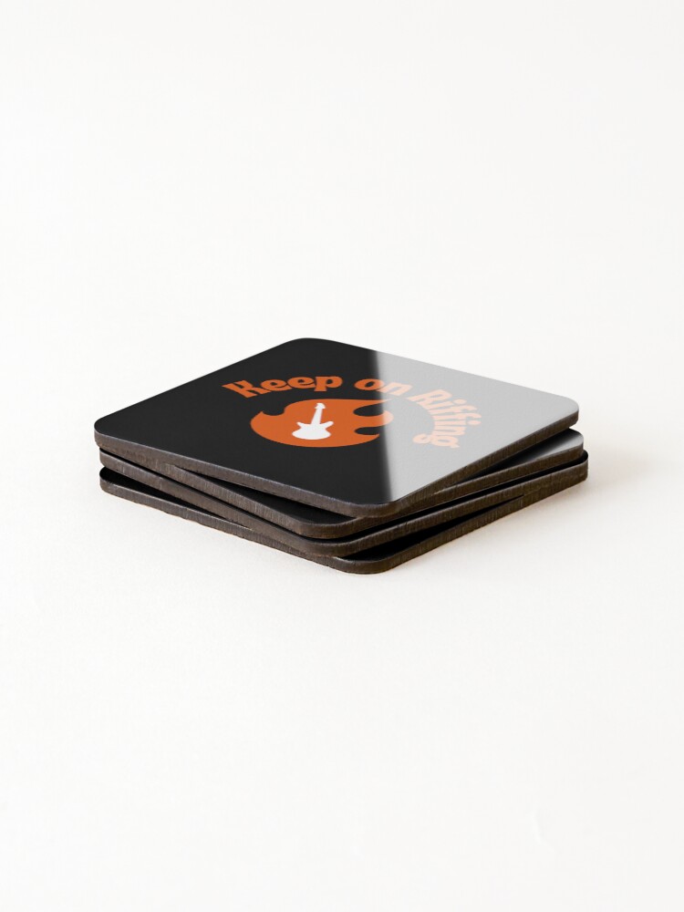 Thumbnail 4 of 5, Coasters (Set of 4), Keep on Riffing designed and sold by RoughShirts.
