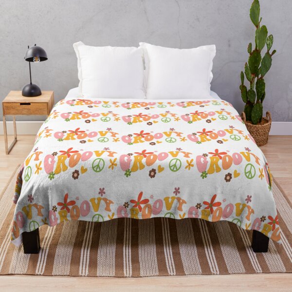 Item preview, Retro groovy design with flowers and a peace sign designed and sold by Becky Hunter.