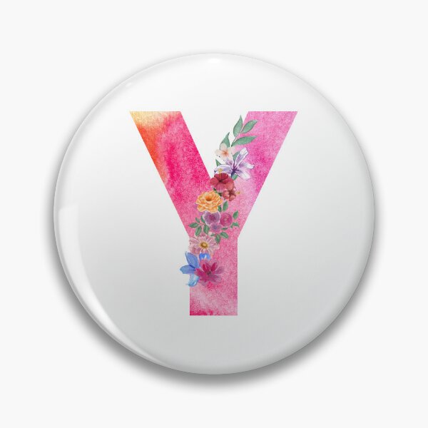 Item preview, Letter Y pink floral watercolor design designed and sold by Pagsibol.