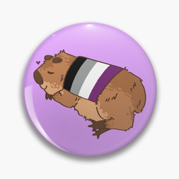 Item preview, Acesexual Capybara Pin designed and sold by JuicedPhrog.