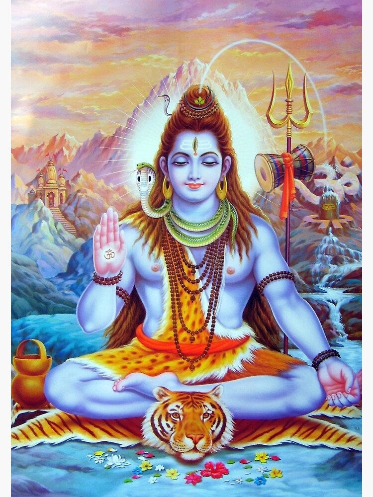 Discover Lord Shiva Statue Hindu God Premium Matte Vertical Poster