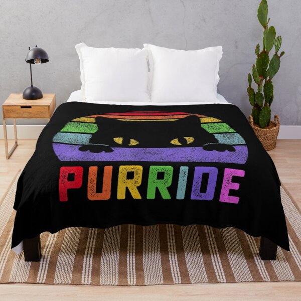 Item preview, Pride Cat Purride Gay LGBTQ Rainbow Flag Retro Style designed and sold by TARABENNIE01.