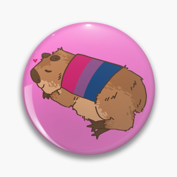 Item preview, Bisexual Capybara Pin designed and sold by JuicedPhrog.