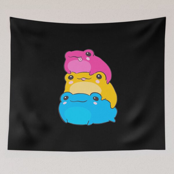 Item preview, Subtle Pan Pride Frogs in Pansexual Flag Colors: An LGBTQ Aesthetic Gift in Magenta, Yellow, and Cyan for June Pride Month Parade designed and sold by MinistryOfFrogs.