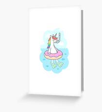 Unicorn Dive Greeting Card