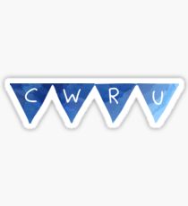CWRU blue tie dye banner Sticker
