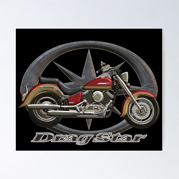 Item preview, Drag Star XVS 650 Classic red gold star designed and sold by KlaraBubble.