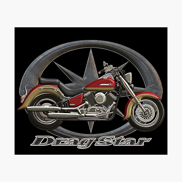 Item preview, Drag Star XVS 650 Classic red gold star designed and sold by KlaraBubble.