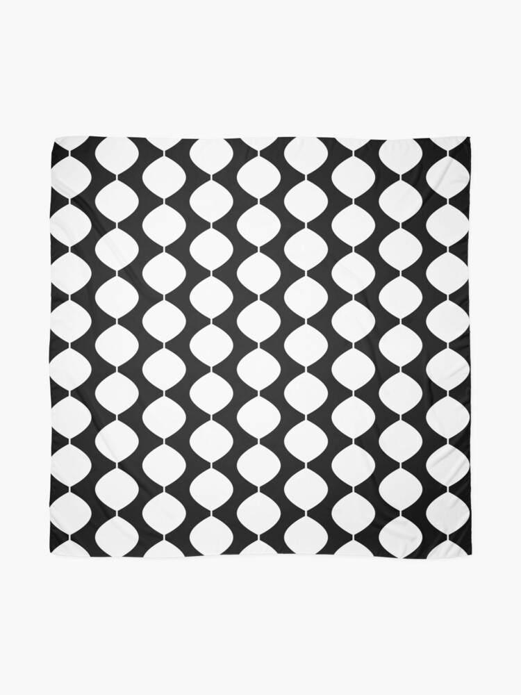 Alternate view of Mid Century Modern Retro 60s Waves Pattern (White) Scarf