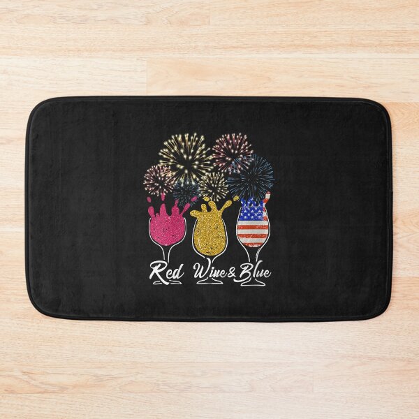 Item preview, Womens Red Wine & Blue 4th of July Wine Red White Blue Wine Glasses V-Neck designed and sold by luciaaljudith.