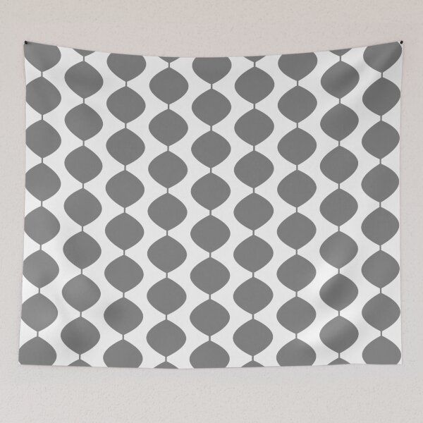 Item preview, Midcentury Modern Retro 60s Waves Pattern  (60% Grey) designed and sold by Makanahele.