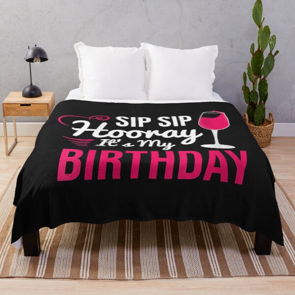 Item preview, Womens Sip Sip Hooray It's My Birthday - Wine Drinker Funny Wine V-Neck designed and sold by luciaaljudith.