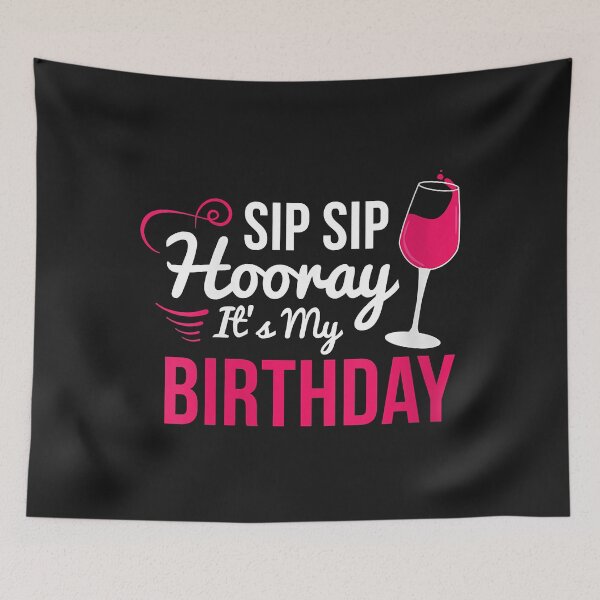 Item preview, Womens Sip Sip Hooray It's My Birthday - Wine Drinker Funny Wine V-Neck designed and sold by luciaaljudith.