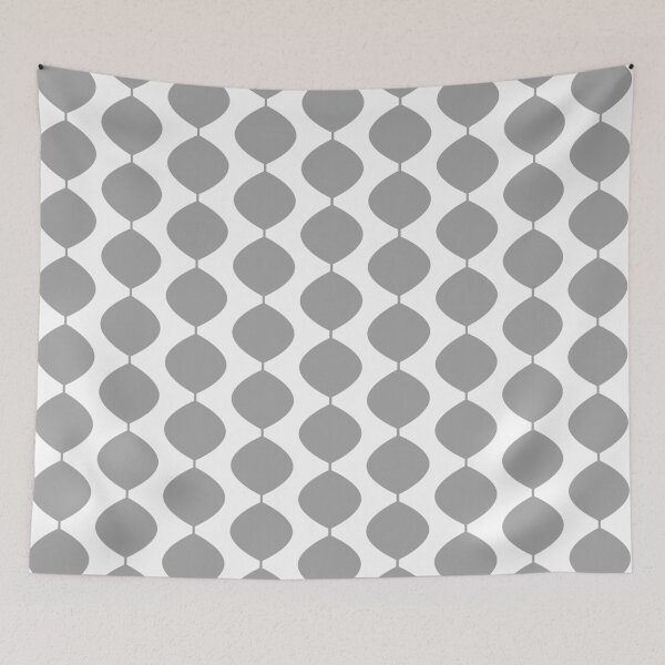 Item preview, Mid Century Modern Retro 60s Waves Pattern  (45% Grey) designed and sold by Makanahele.