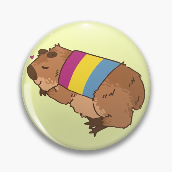 Item preview, Pansexual Capybara Pin designed and sold by JuicedPhrog.