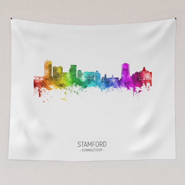 Item preview, Stamford Connecticut Skyline designed and sold by ArtPrints.