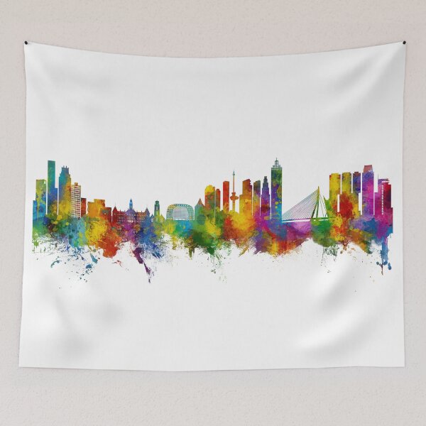 Item preview, Rotterdam The Netherlands Skyline designed and sold by ArtPrints.
