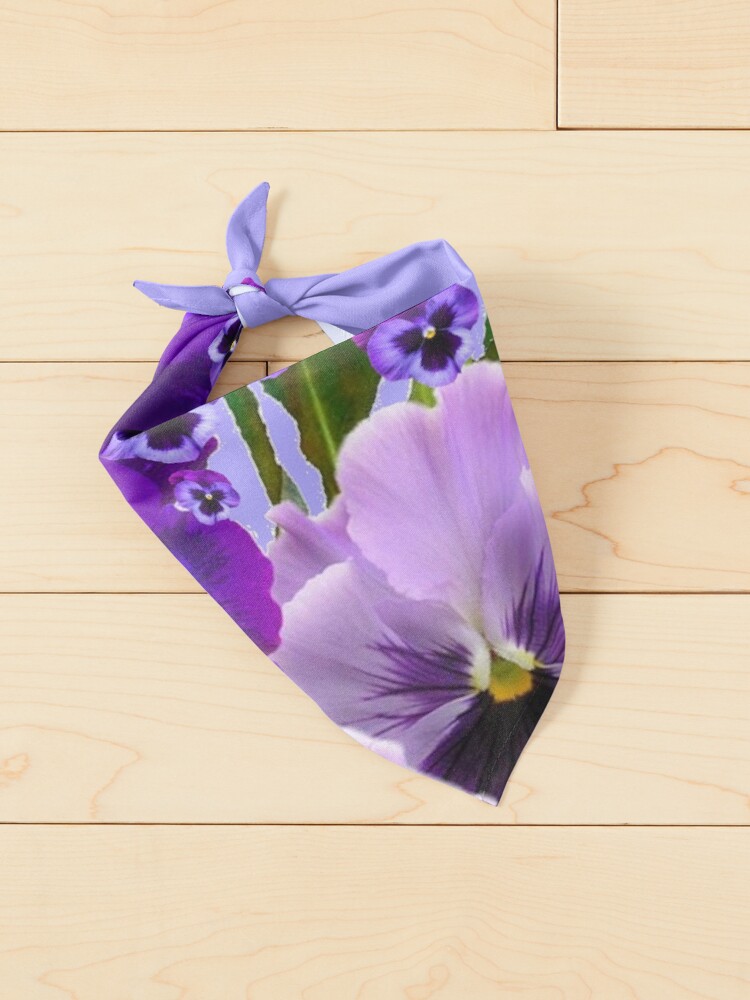 Alternate view of TOUCH OF SPRING PINK- PURPLE PANSY FLOWERS Pet Bandana