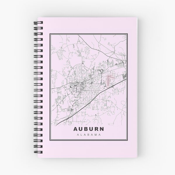 Item preview, Pastel Pink Minimalist Auburn Map designed and sold by Tamas Das.
