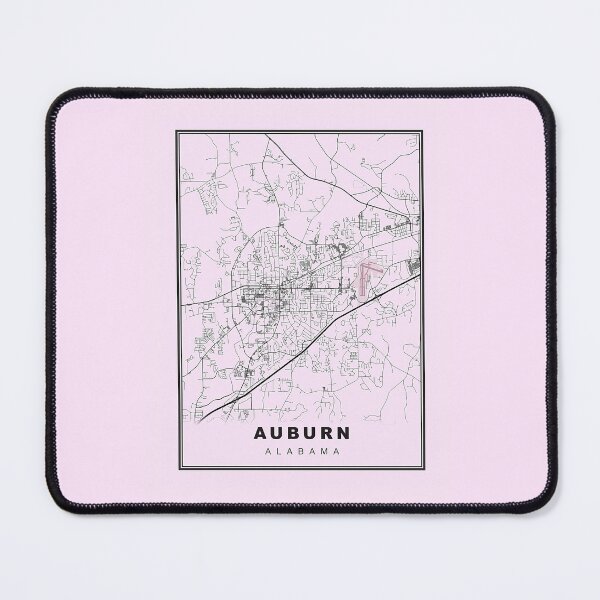 Item preview, Pastel Pink Minimalist Auburn Map designed and sold by Tamas Das.