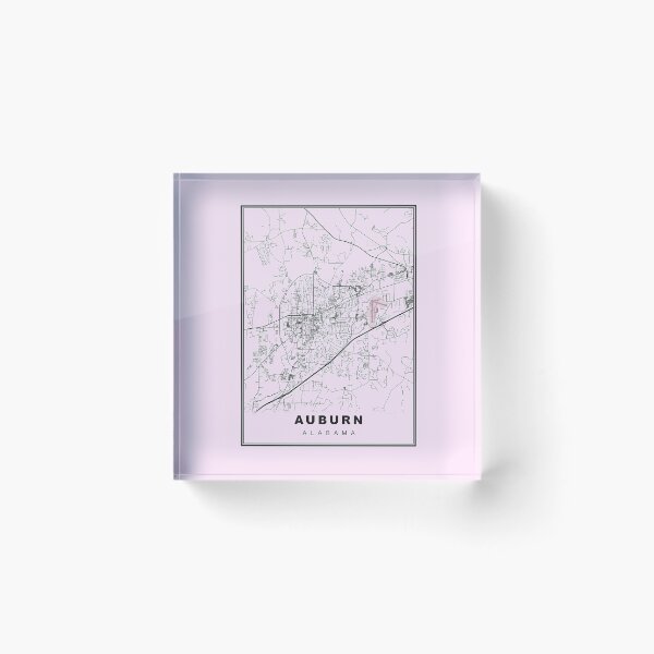 Item preview, Pastel Pink Minimalist Auburn Map designed and sold by Tamas Das.