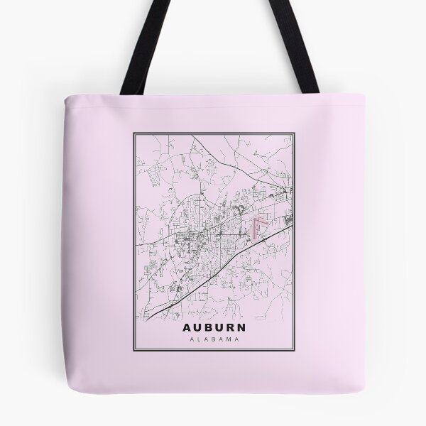 Item preview, Pastel Pink Minimalist Auburn Map designed and sold by Tamas Das.