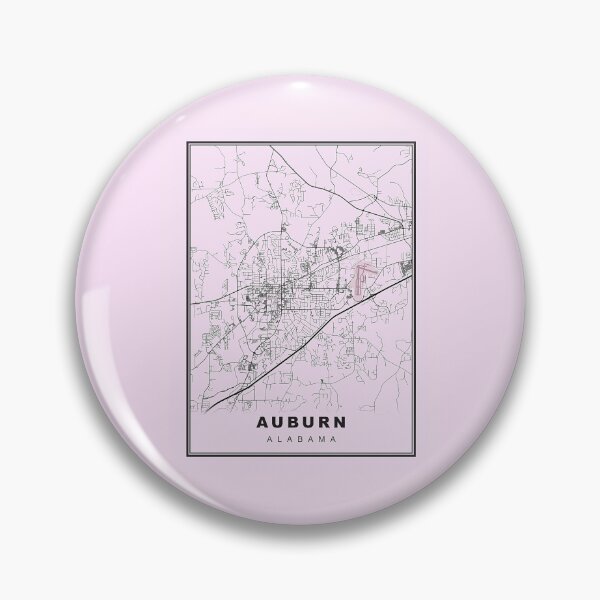 Item preview, Pastel Pink Minimalist Auburn Map designed and sold by Tamas Das.