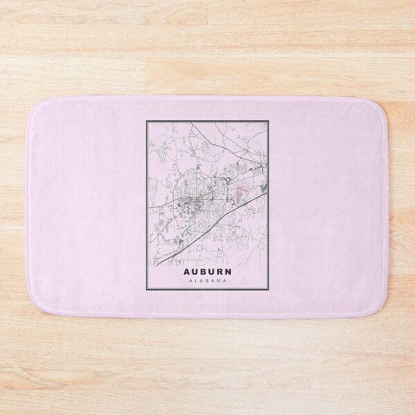 Item preview, Pastel Pink Minimalist Auburn Map designed and sold by Tamas Das.