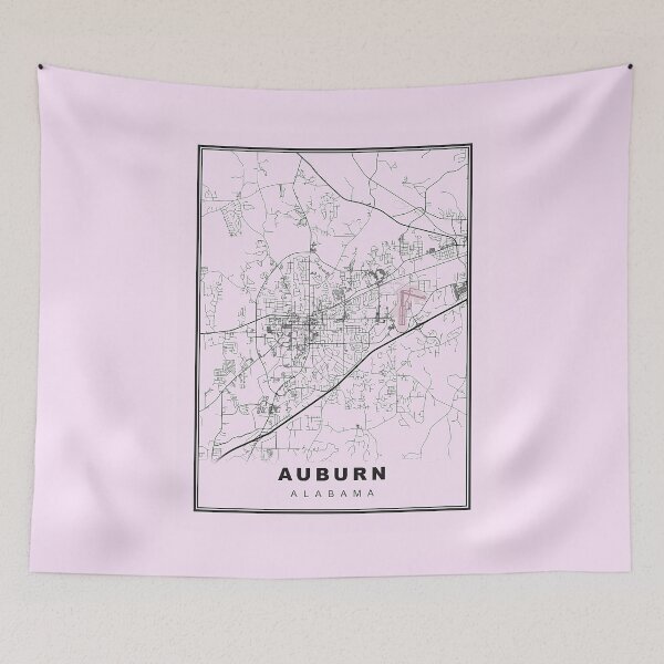 Item preview, Pastel Pink Minimalist Auburn Map designed and sold by Tamas Das.