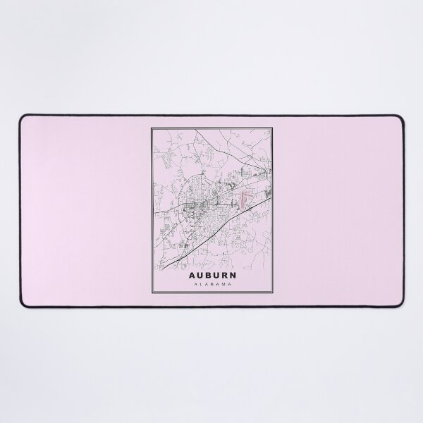 Item preview, Pastel Pink Minimalist Auburn Map designed and sold by Tamas Das.