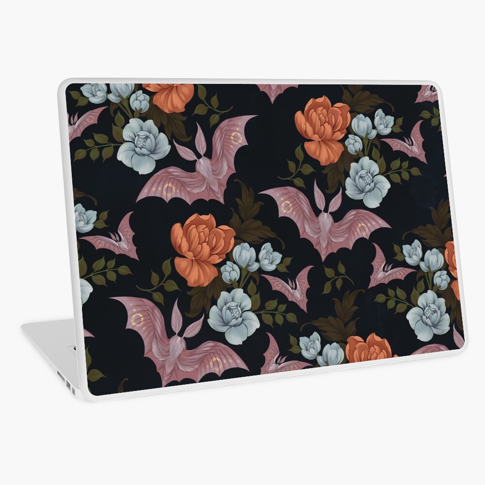 Botanical - moths and night flowers Laptop Skin