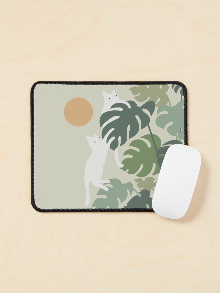 Thumbnail 1 of 5, Mouse Pad, Cat and Plant 42 designed and sold by ilovedoodle.