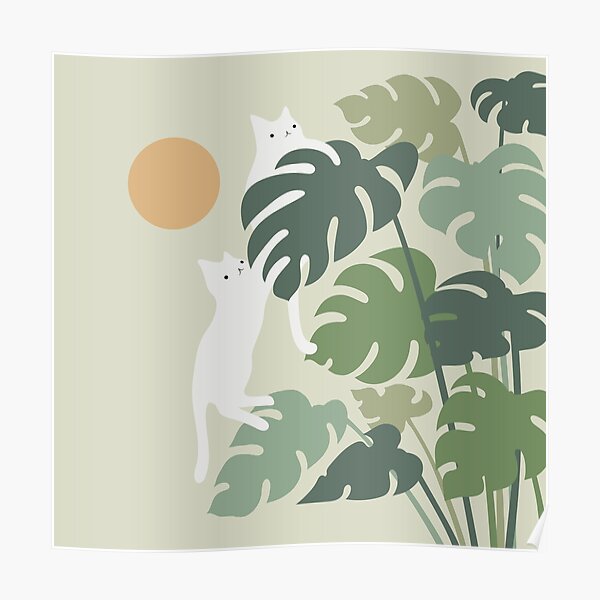 Cat and Plant 42 Poster