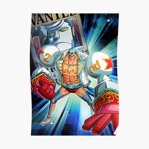 Großes One Piece Franky WANTED Wallscroll Stoffposter Anime Manga Poster 60x90CM 