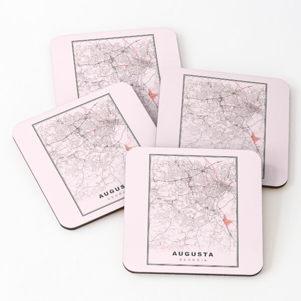 Item preview, Pastel Pink Minimalist  Augusta Map designed and sold by Tamas Das.
