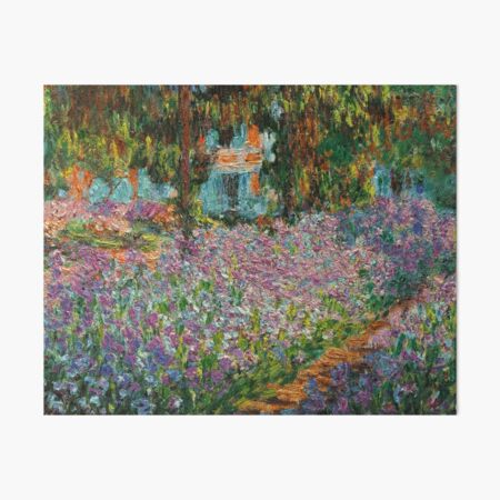 Irises In Monet's Garden At Giverny by Claude Monet Art Board Print