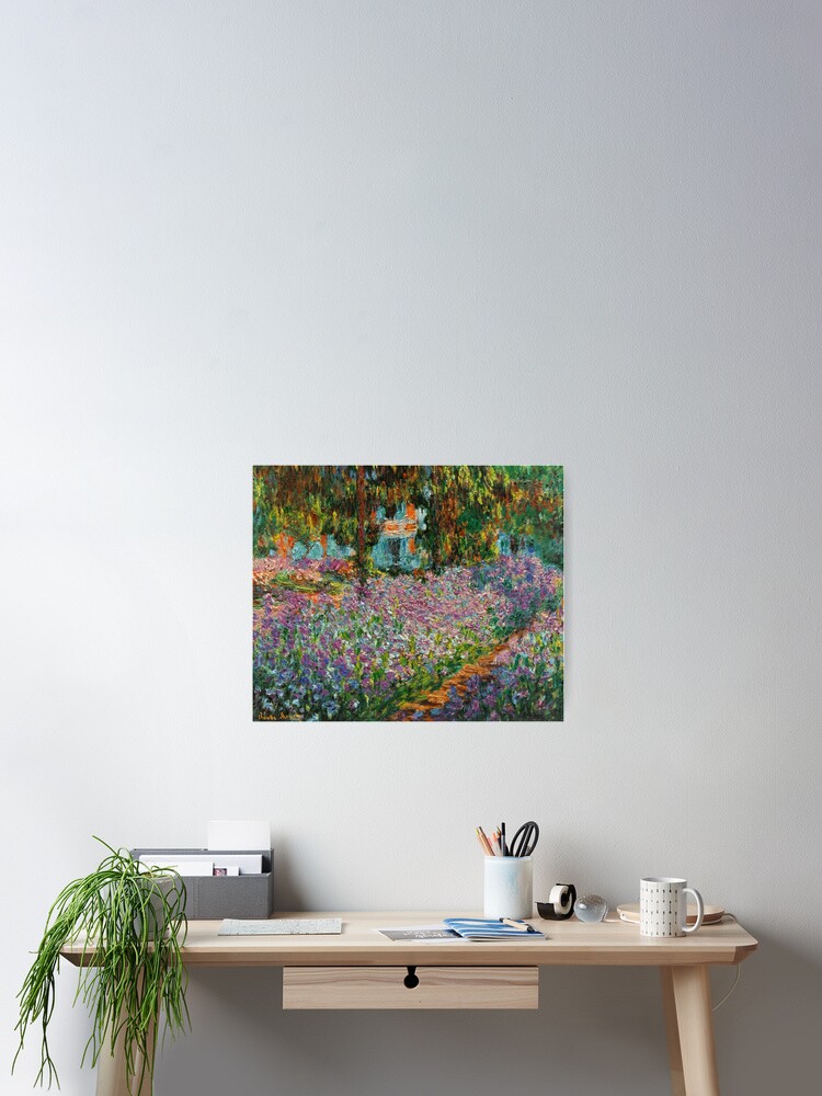  Irises In Monet's Garden At Giverny by Claude Monet Poster